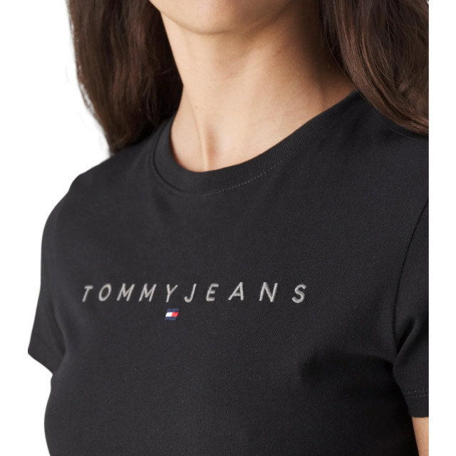 Tommy Hilfiger T-shirt dames Tommy Hilfiger Jeans Zwart Tonal Linear T-shirt Dames large