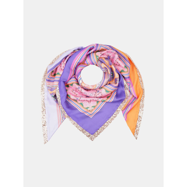 Mucho Gusto ® sjaal paisley print in paars & oranje MUCHO GUSTO® Sjaal Paisley Print in Paars & Oranje large