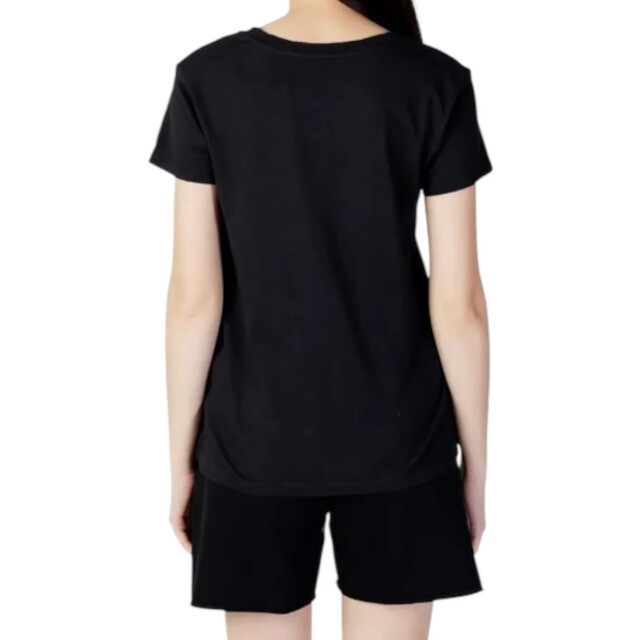 Blauer T-shirt dames Blauer Zwart T-shirt Met Siersteentjes Dames large