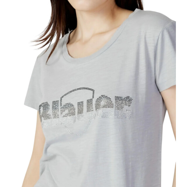 Blauer T-shirt dames Blauer Grijs T-shirt Met Siersteentjes Dames large
