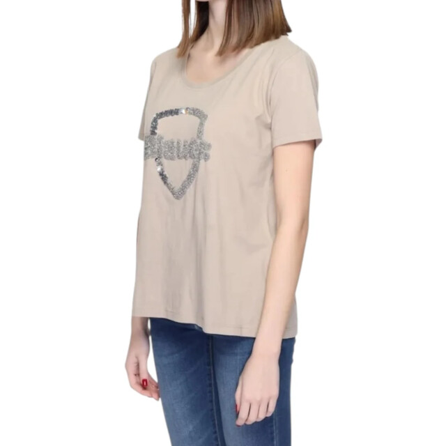 Blauer T-shirt dames Blauer Beige T-shirt Dames large