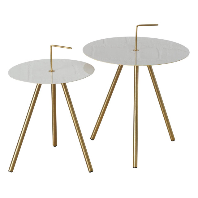 Boltze Tobo bijzettafel set van 2 stuks met metaal poten goud 3048889 large
