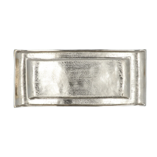 4goodz Set 2 metalen zilveren decoratieve dienbladen 18x45/26x57 cm 3048876 large