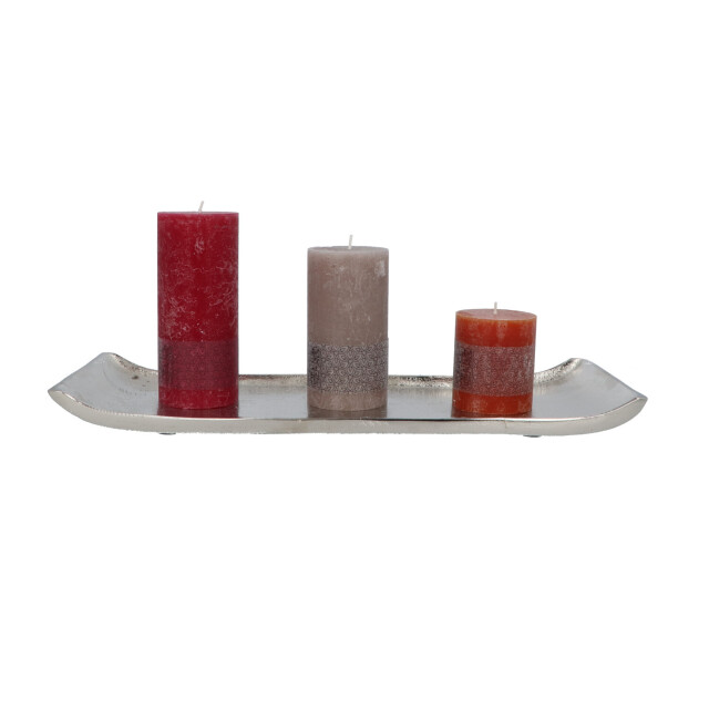 4goodz Set 2 metalen zilveren decoratieve dienbladen 18x45/26x57 cm 3048876 large