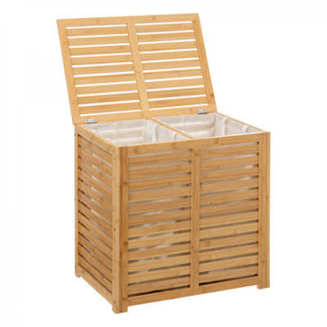 5Five ® sicela bamboe wasmand met 2 vakken 110 liter - 3047678 large