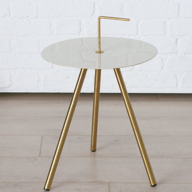 Boltze Tobo bijzettafel set van 2 stuks met metaal poten goud 3048889 large