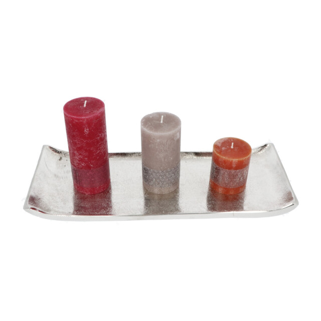 4goodz Set 2 metalen zilveren decoratieve dienbladen 18x45/26x57 cm 3048876 large