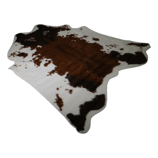4goodz Vloerkleed koe vacht polyester 135x140 cm wit rodeo vacht - 3048874 large