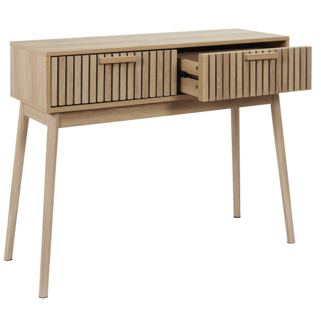 Home Deco Factory Sidetable console bijzettafel met 2 laden klaus - 3049073 large