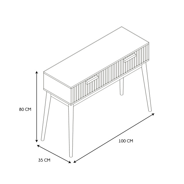 Home Deco Factory Sidetable console bijzettafel met 2 laden klaus - 3049073 large