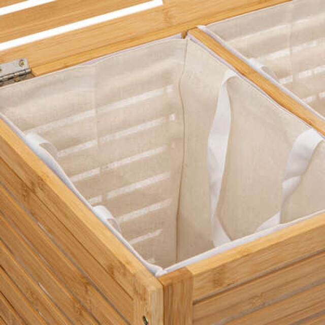 5Five ® sicela bamboe wasmand met 2 vakken 110 liter - 3047678 large