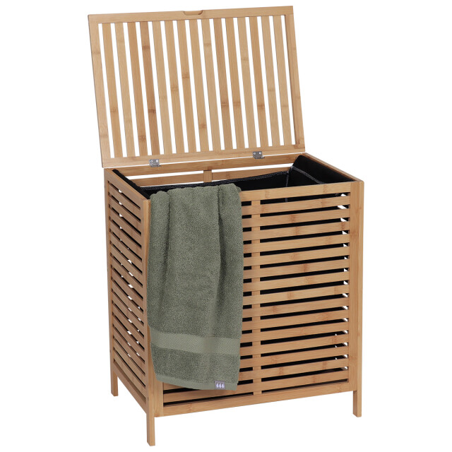 4goodz Bamboe wasmand 90 liter met waszak en deksel - 3047909 large