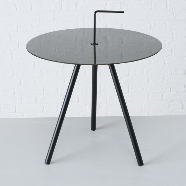 Boltze Tobo bijzettafel-set 2 stuks 35x52/45x58 cm zwart/kaki 3048892 large