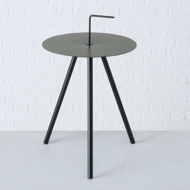 Boltze Tobo bijzettafel-set 2 stuks 35x52/45x58 cm zwart/kaki 3048892 large