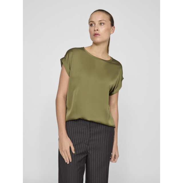 Vila Viellette ss satin top noos army 4339.26.0001 large