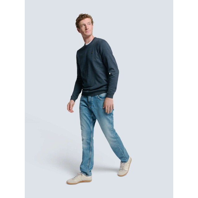 No Excess Pullover crewneck 2 coloured melang navy N2180-037 large