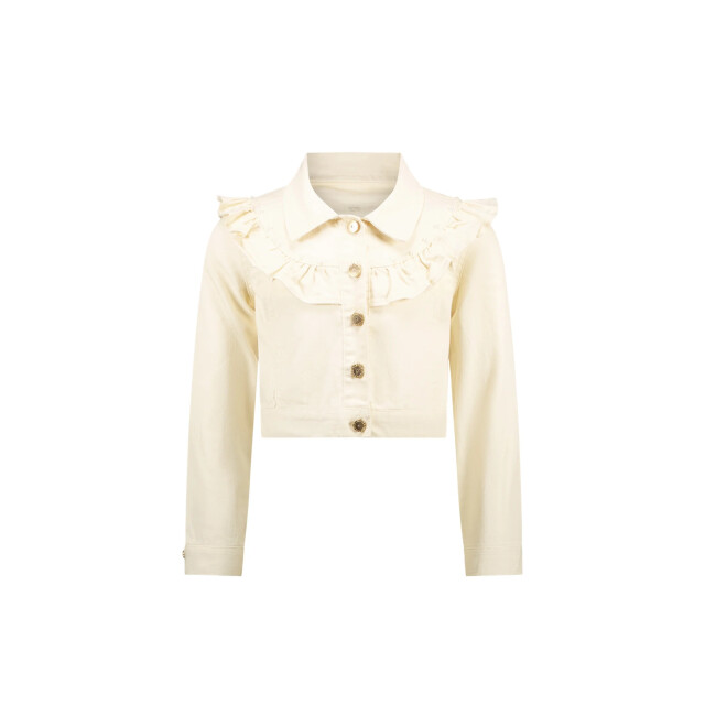 Le Chic Zomer spijkerjas meisjes wit ruffel alysum C411-5180-008 large