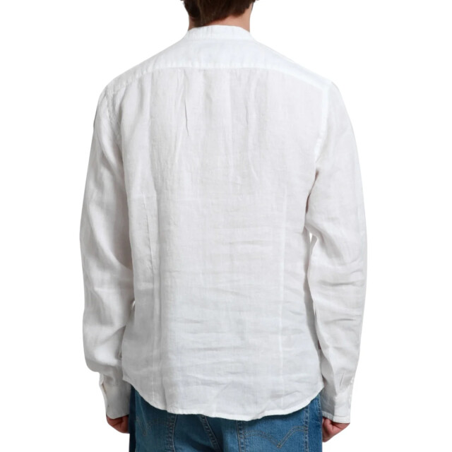 Blauer Shirt heren Blauer Wit Linnen Overhemd large