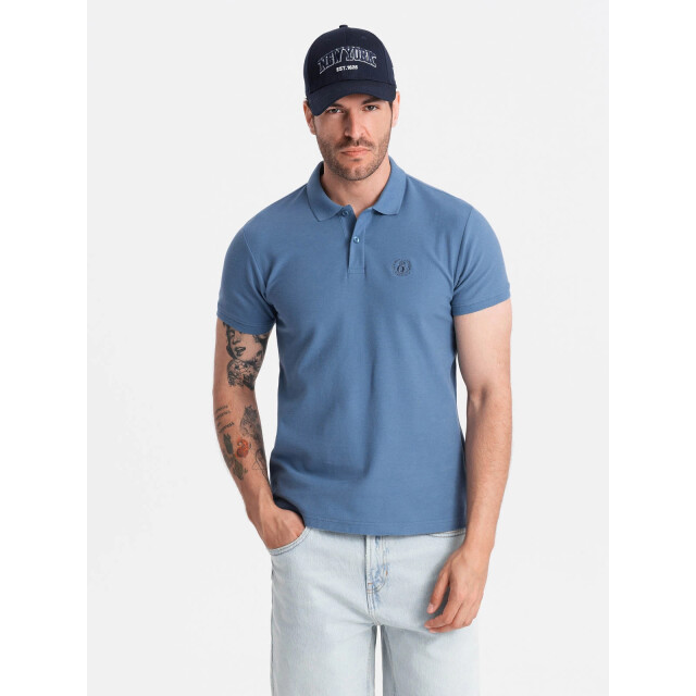 Ombre Poloshirt heren korte mouw - OM-POSB-0100-BL large