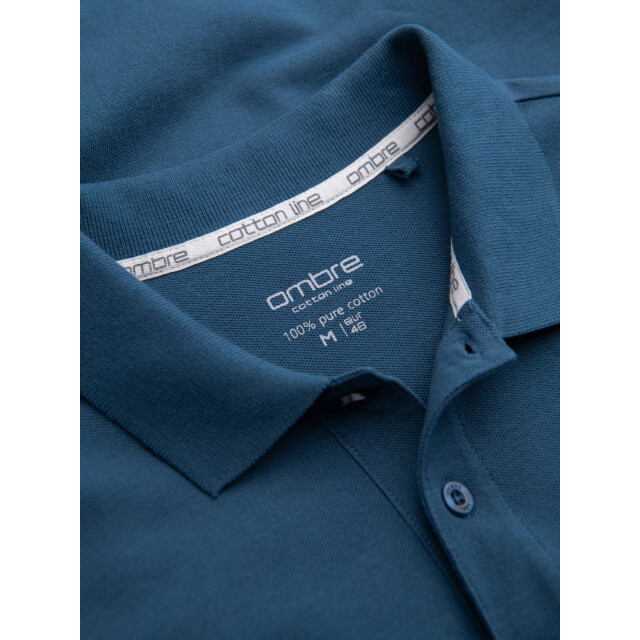Ombre Poloshirt heren korte mouw donker OM-POSB-0100-DB large