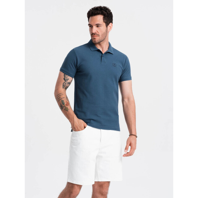 Ombre Poloshirt heren korte mouw donker OM-POSB-0100-DB large