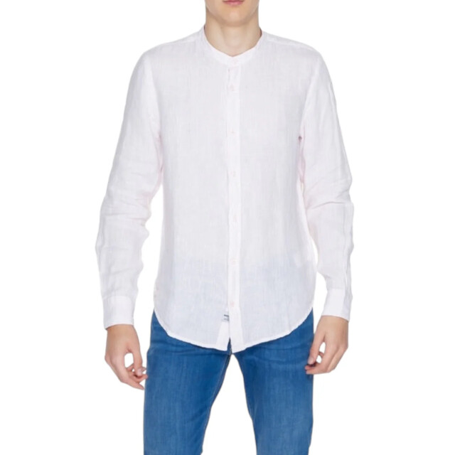Blauer Shirt heren Blauer Roze Linnen Overhemd large