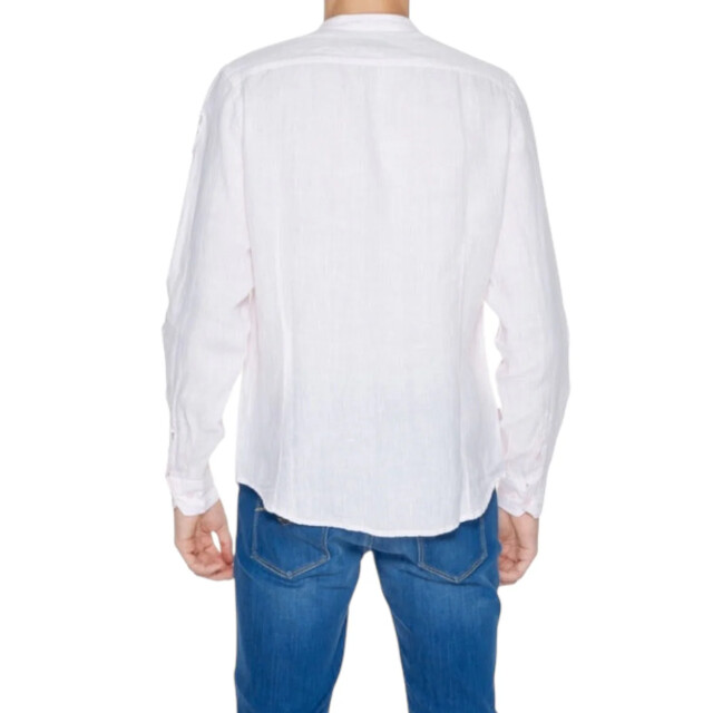 Blauer Shirt heren Blauer Roze Linnen Overhemd large