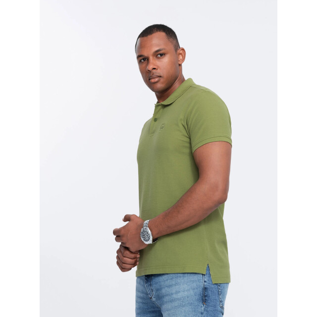 Ombre Poloshirt heren korte mouw kleur 0100-ol OM-POSB-0100-OL large