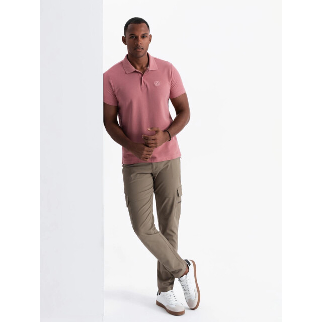 Ombre Poloshirt heren korte mouw donker 0100-dro OM-POSB-0100-DRO large