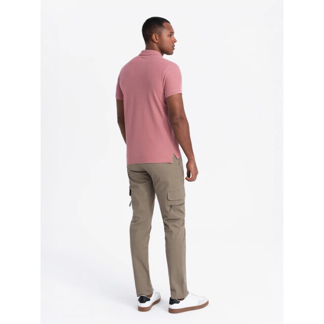 Ombre Poloshirt heren korte mouw donker 0100-dro OM-POSB-0100-DRO large