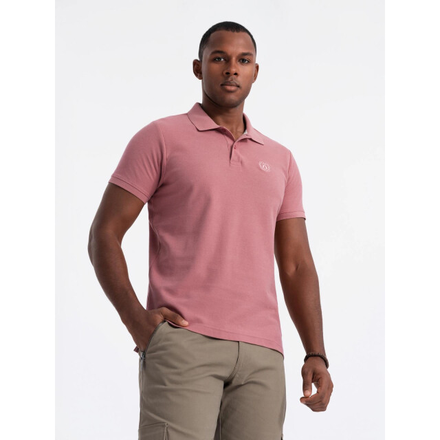 Ombre Poloshirt heren korte mouw donker 0100-dro OM-POSB-0100-DRO large