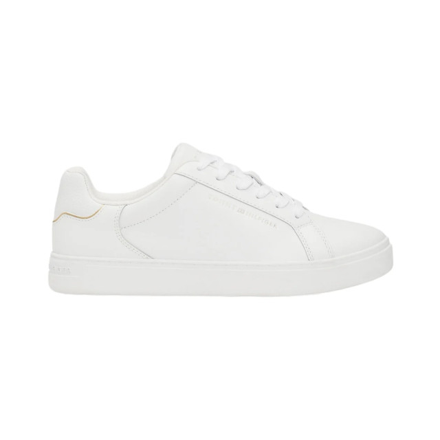 Tommy Hilfiger Polyester sneaker Tommy Hilfiger Leren Court Sneaker Met Metallic Logo large