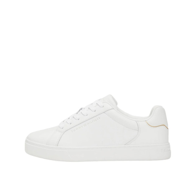 Tommy Hilfiger Polyester sneaker Tommy Hilfiger Leren Court Sneaker Met Metallic Logo large