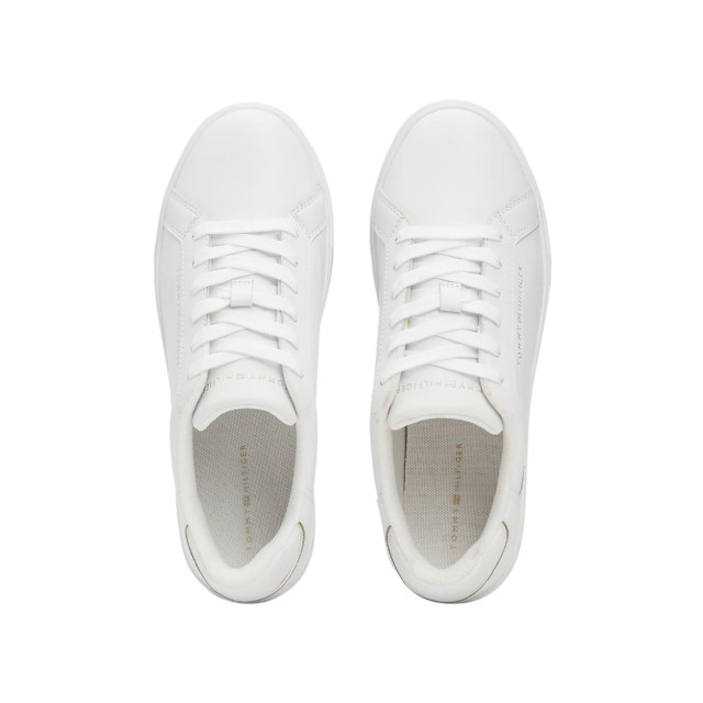 Tommy Hilfiger Polyester sneaker Tommy Hilfiger Leren Court Sneaker Met Metallic Logo large