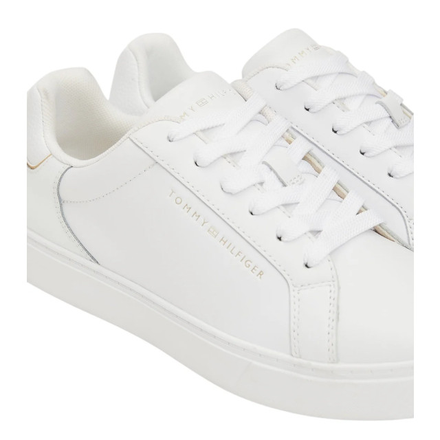 Tommy Hilfiger Polyester sneaker Tommy Hilfiger Leren Court Sneaker Met Metallic Logo large