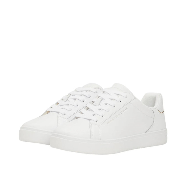 Tommy Hilfiger Polyester sneaker Tommy Hilfiger Leren Court Sneaker Met Metallic Logo large