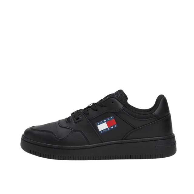 Tommy Hilfiger Polyester sneaker Tommy Hilfiger Zwarte Retro Basket Sneaker large