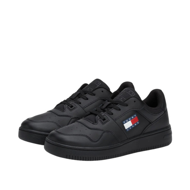 Tommy Hilfiger Polyester sneaker Tommy Hilfiger Zwarte Retro Basket Sneaker large