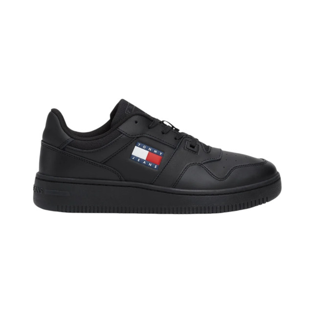 Tommy Hilfiger Polyester sneaker Tommy Hilfiger Zwarte Retro Basket Sneaker large