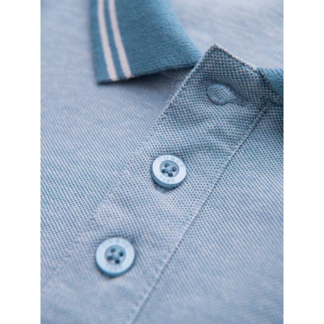 Ombre Poloshirt heren korte mouw blue melange 0109-blm OM-POSB-0109-BLM large