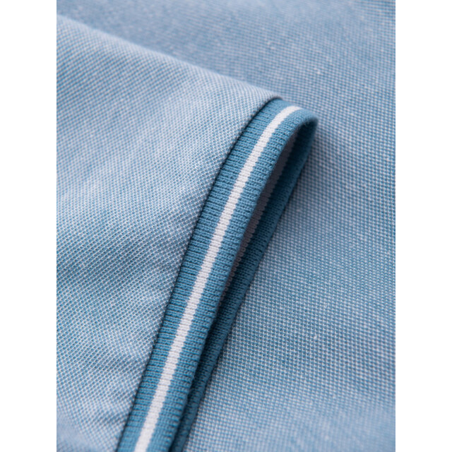 Ombre Poloshirt heren korte mouw blue melange 0109-blm OM-POSB-0109-BLM large