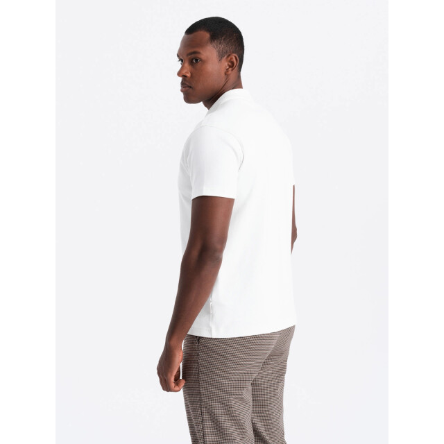 Ombre Poloshirt heren korte mouw met rits - 0132w OM-POSS-0132W large