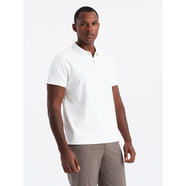 Ombre Poloshirt heren korte mouw met rits - 0132w OM-POSS-0132W large