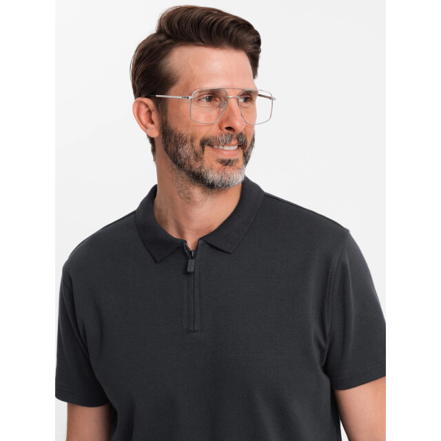 Ombre Poloshirt heren korte mouw met rits - 0132z OM-POSS-0132Z large