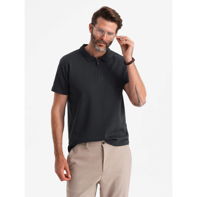 Ombre Poloshirt heren korte mouw met rits - 0132z OM-POSS-0132Z large