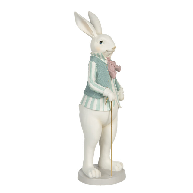 Clayre & Eef Clayre & eef beeld konijn 17x15x53 cm groen polyresin woonaccessoires 1934378 large