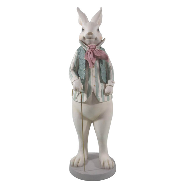 Clayre & Eef Clayre & eef beeld konijn 17x15x53 cm groen polyresin woonaccessoires 1934378 large