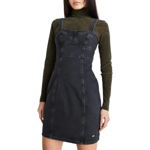 Tommy Hilfiger Bustier denim jurk Tommy Hilfiger Jeans Bustier Zwart Denim Jurk large