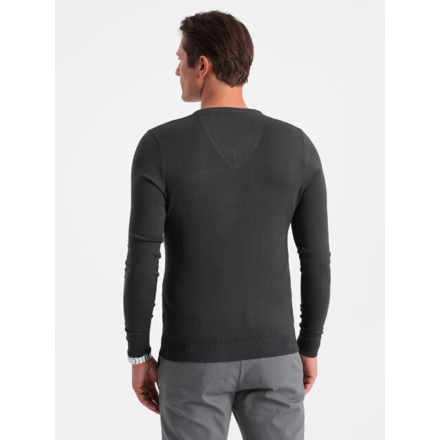 Ombre Heren v-hals sweater ribgebreide boorden -donker bs-0107dg BS-0107DG large
