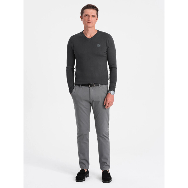 Ombre Heren v-hals sweater ribgebreide boorden -donker bs-0107dg BS-0107DG large